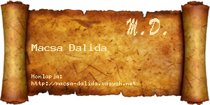 Macsa Dalida névjegykártya